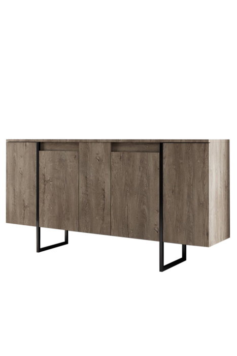 Hanah Home Consola Luxe Nogal y Negro Hanah Home Consola Luxe Nogal y Negro